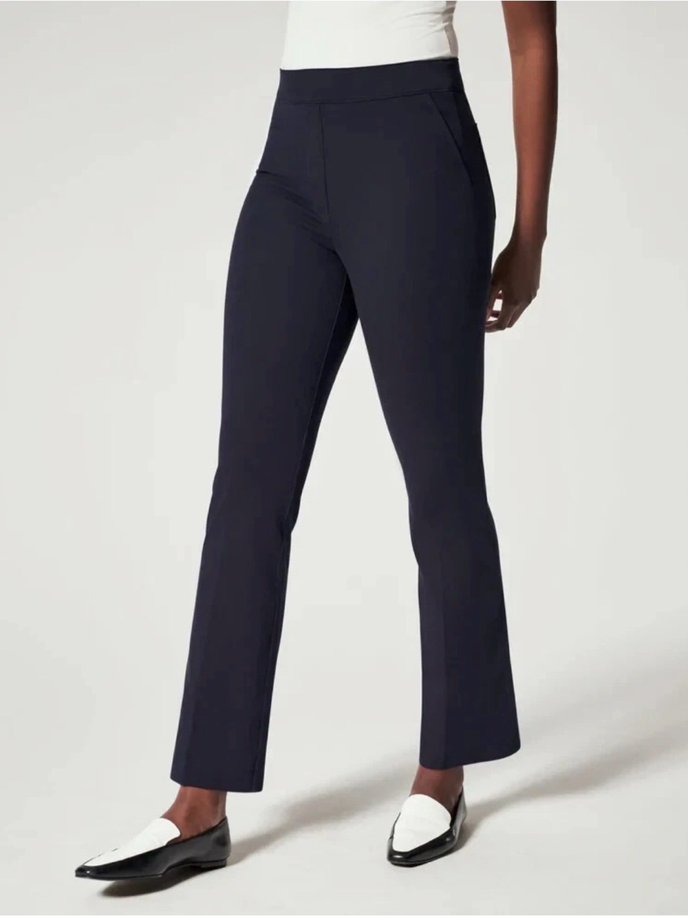 Spanx On The Go Kick Flare Crop Pants Navy Blue 2X Sailor Nautical Preppy Office